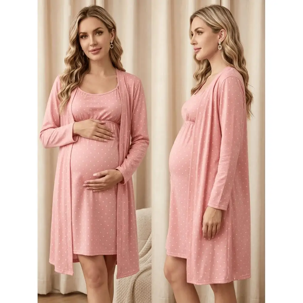 2-piece 2-piece set, maternity breastfeeding pajamas, loungewear set, autumn and winter women's nursing pajamas, maternity clothes. - Aliexpress Deal