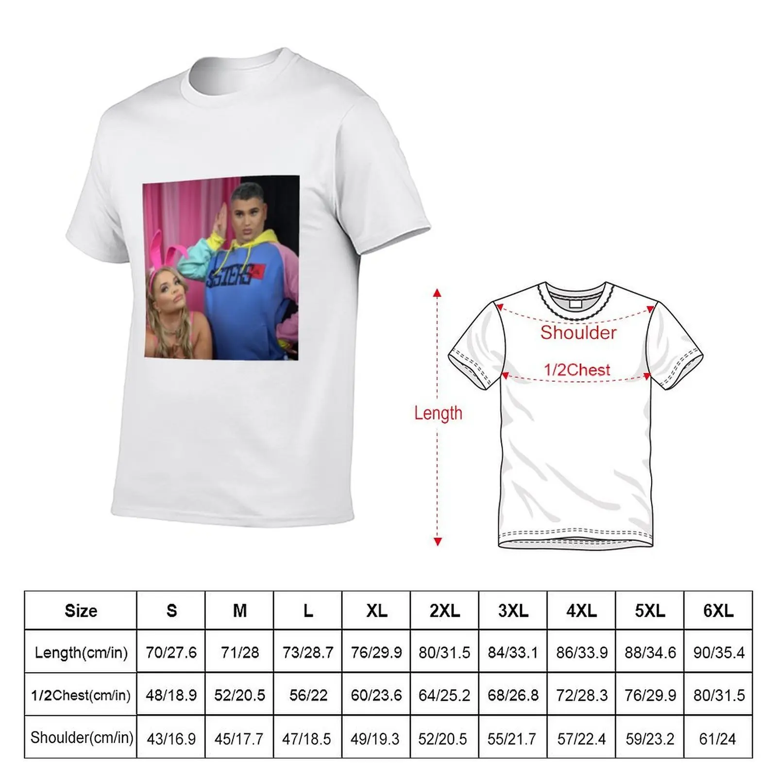 Trisha paytas and Ethan klein T-Shirt man t shirt graphic anime tshirt t shirts for man pack cotton T-Shirt