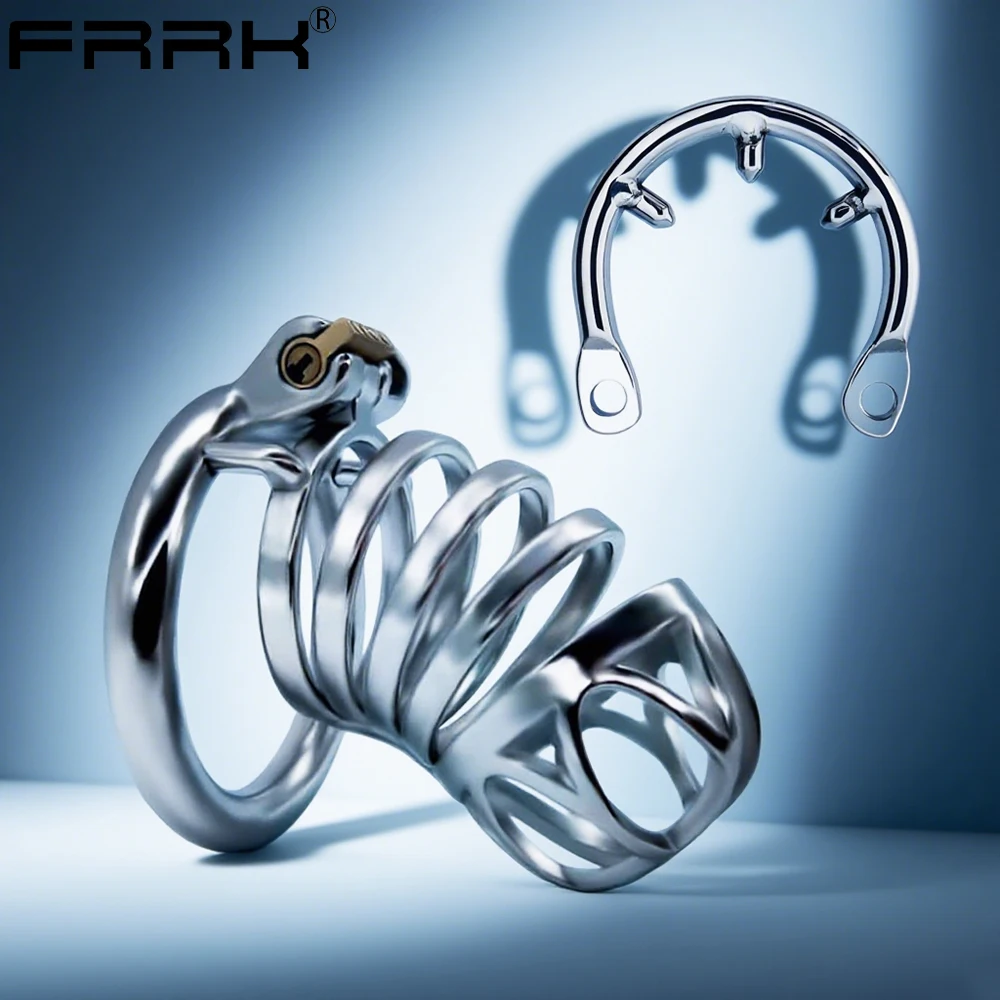 FRRK 43 Dormant الجوف العفة حزام قفص القضيب المدمج في قفل دور اللعب المثيرة الكبار لعبة الجنس للرجال مثلي الجنس Sexshop القضيب الامتناع عن ممارسة الجنس #1