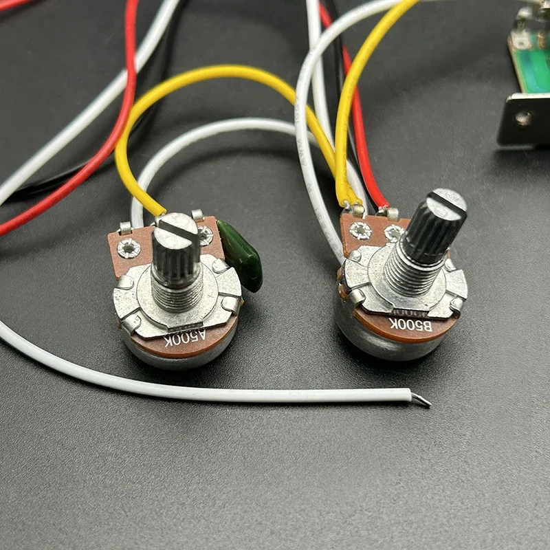 Zebra Guitar HH Humbucker Pickups with 3-way Switch 500K Potentiometer 1T1V Wiring Harness Prewired Black
