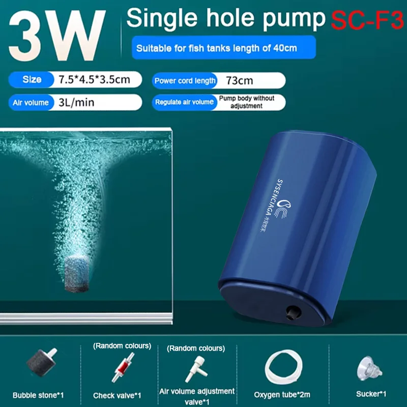 Stille Aquarium Zuurstof Luchtpomp met Terugslagklep Aquarium compactor Oxygenator Aquarium Luchtcompressor Beluchter 220 v 3 w-14 w