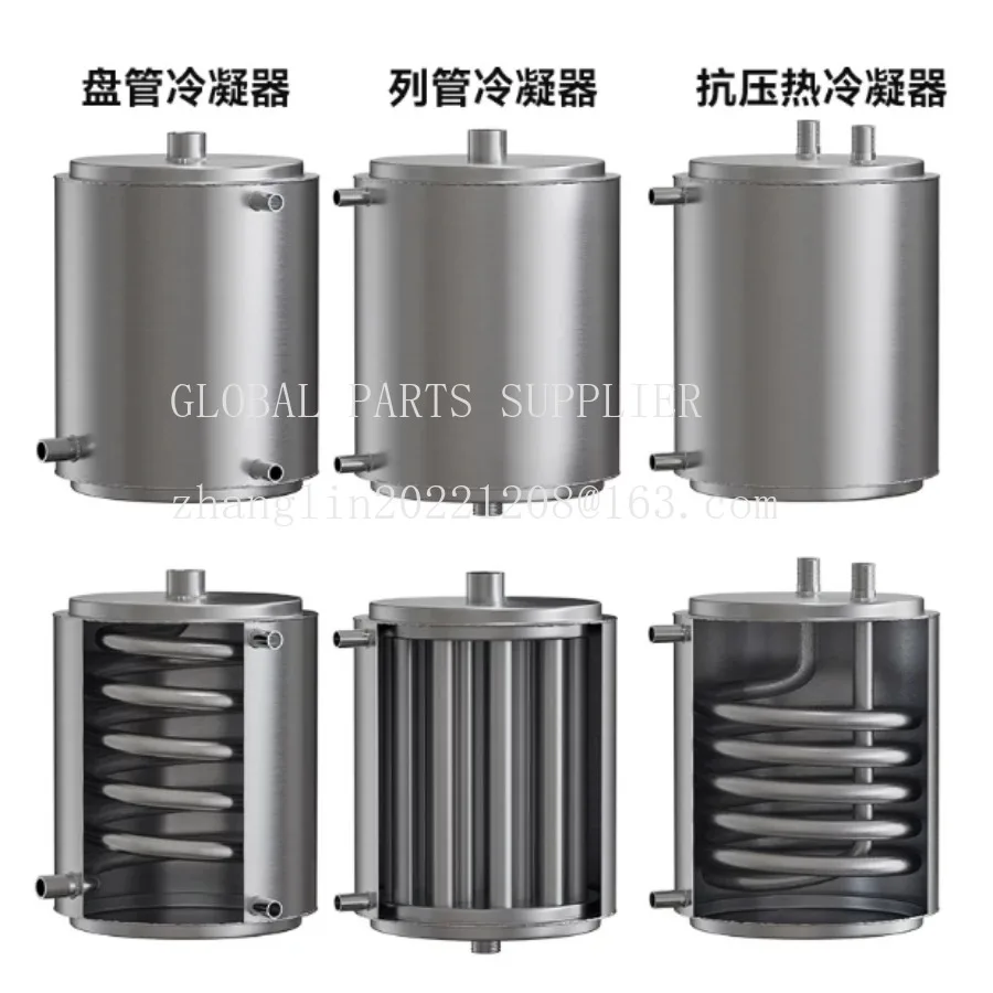 180 Coil Condenser Heat Exchanger 180 Tube Cold And Hot Water Distillation Brewing Equipment Condensation 304 Stainless Steel