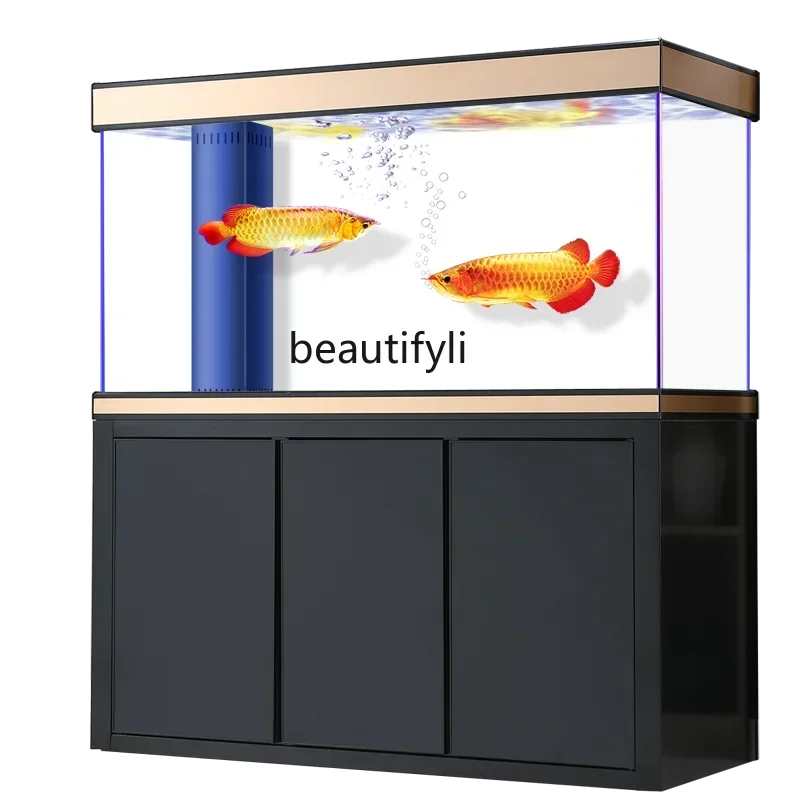 D80 Large ultra-white glass ecological fish tank, new living room for home use, Chinese integrated aquarium arowana