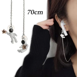 Anti-Lost Earphone Rope Holder Clip for Airpods 1/2/3 Astronaut Alloy Chains Lanyard Cable for Wireless Bluetooth Headphone