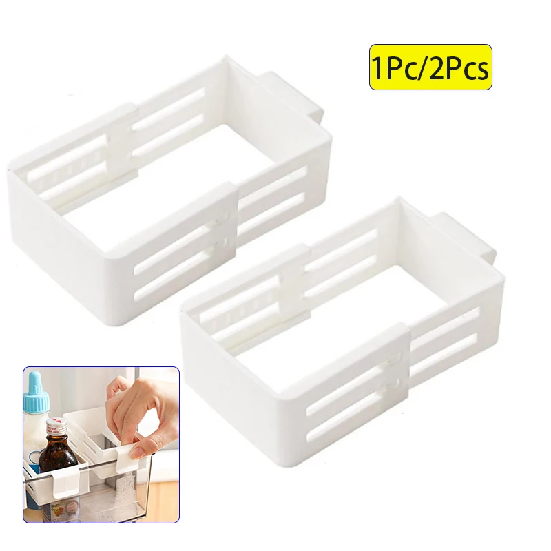 1Pc/2Pcs Kühlschrank Seite Tür Sortierung Partition Karte Schnalle Küche Schlafzimmer Lagerung Lagerung Sortierung Box Raum Division