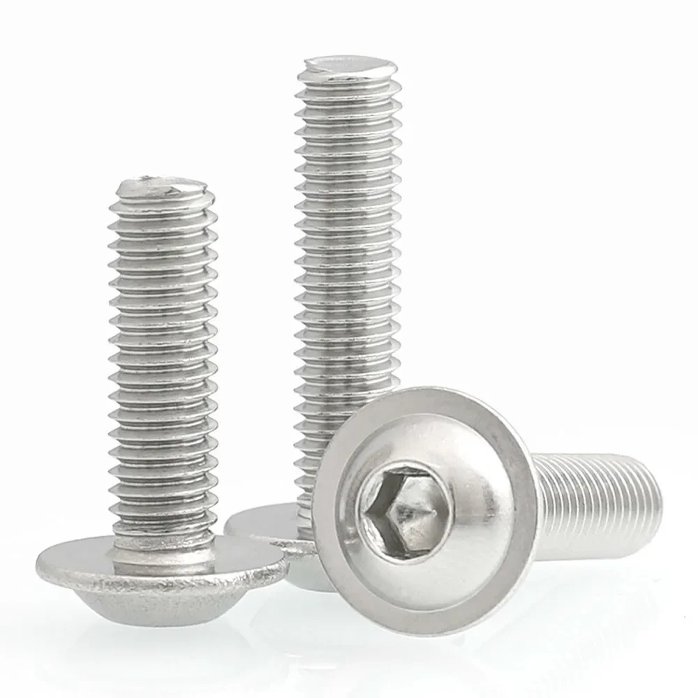 

60pcs M6x30mm Hex Socket Allen Screws Round Button Head Flange Bolts 304 Stainless Steel Screw ISO738 6mm