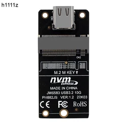 NVME USB-adapter NVME naar USB 3.1 TYPE C 10Gbps Riser M2 PCIE NVME SSD naar USB C converter JMS583 chip M-sleuf voor 2230 M.2 NGFF SSD