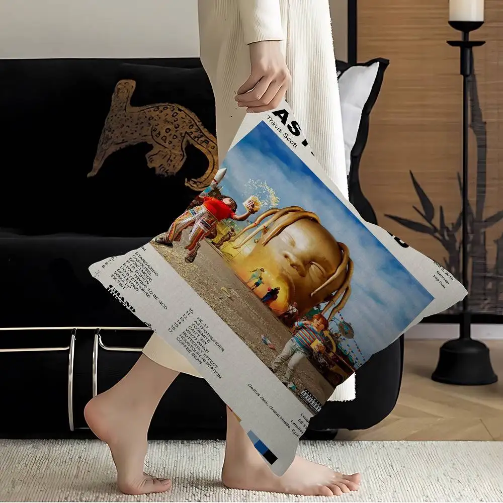 الهيب هوب المغني مغني الراب T-ترافيس سكوت وسادة هدية مكتب المنزل الديكور غرفة نوم أريكة غطاء وسادة السيارة 45x45 #4