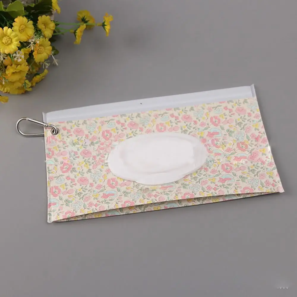 Boîte à mouchoirs portable à couvercle rabattable utile pour l'extérieur, accessoires de poussette, produit pour bébé, support de lingettes, étui à lingettes, poudres cosmétiques