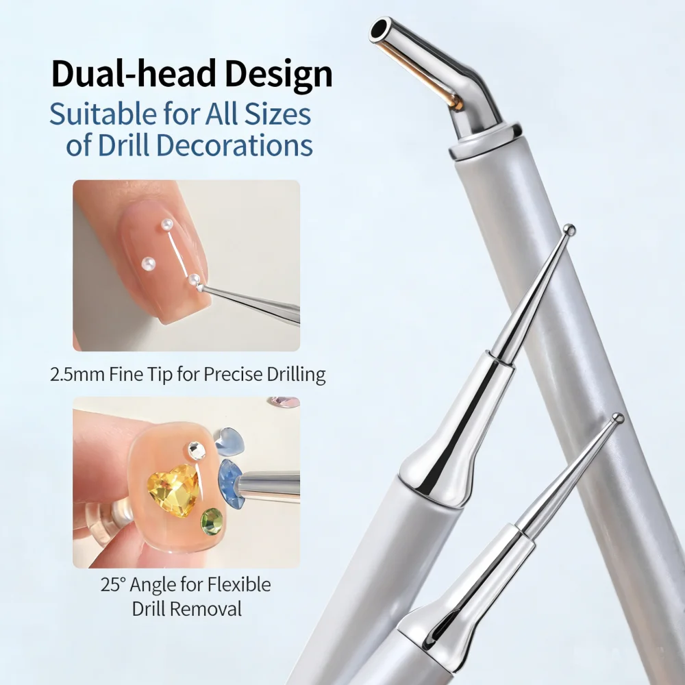 1Pc Dual-ended Rhinestone Gems Picker Dotting Pen Wax Pencil Acrylic Handle Crystal Studs Picker Manicure Nail Art DIY Tools