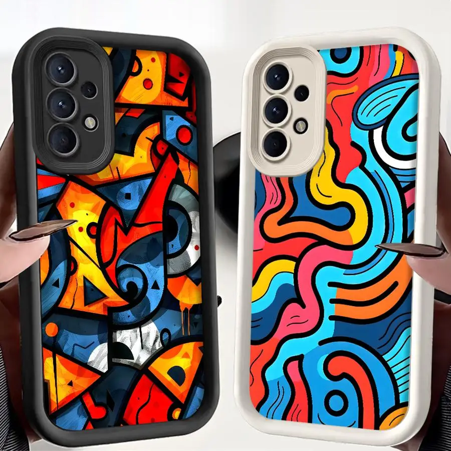 Case for Samsung Galaxy A16 A34 A51 A73 A71 A72 A23 A15 A56 A35 A36 A12 A13 A26 A32 A53 A54 Phone Cover Trendy Graffiti Art