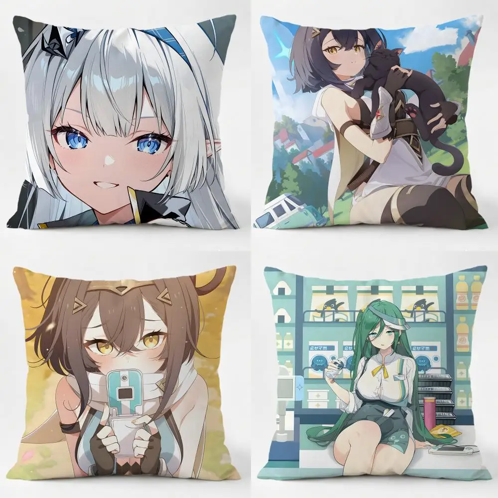 Fantastical Luminous Game S-Stella Sora Cushion Cover Sofa Home Living Room Car Decor Washable Decorative Square Pillowcase