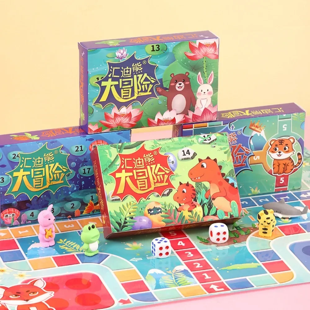 Adventure Board Games Chess Class Puzzle Flying Snake Chess Children's Wooden Checker Function Parent-child Interaction Game