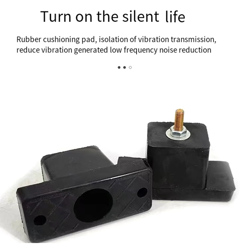 LICE-4 Pack Cushion Air Conditioner Rubber Shock Absorbing Anti-Vibration Isolator Pads Bracket Black