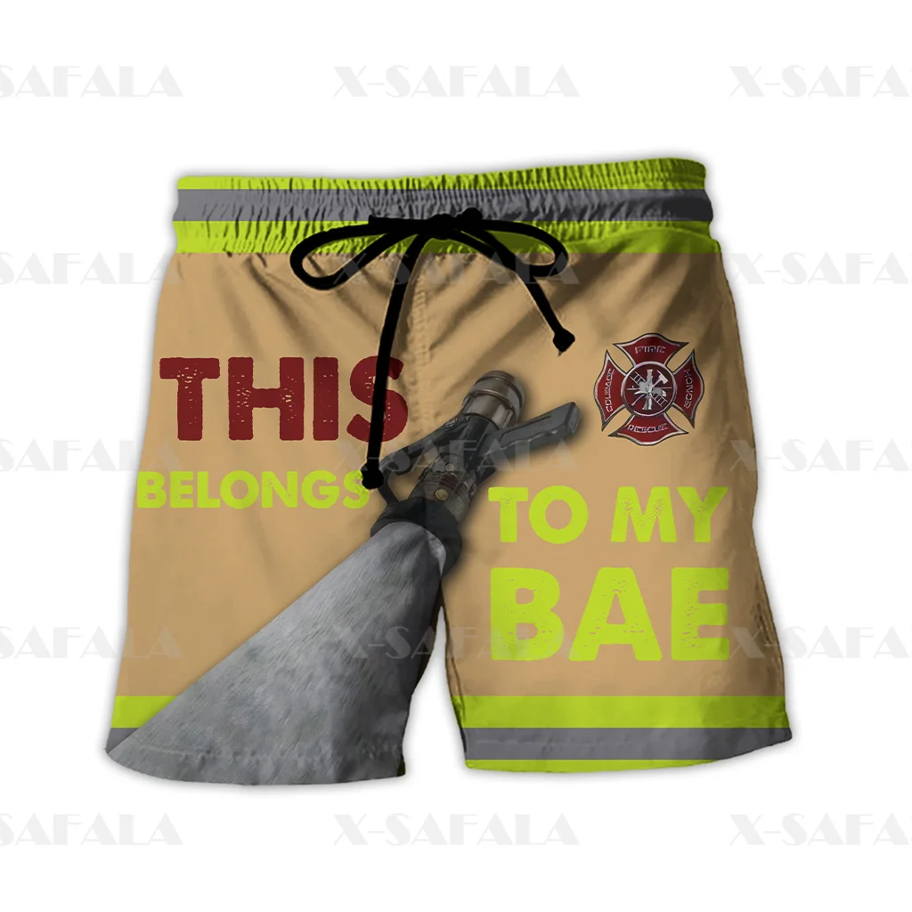 Firefighters Professional Fun 3D Printing Men's Shorts Unisex Street Apparel Elastic Waist Shorts Summer Beach Harajuku Casual