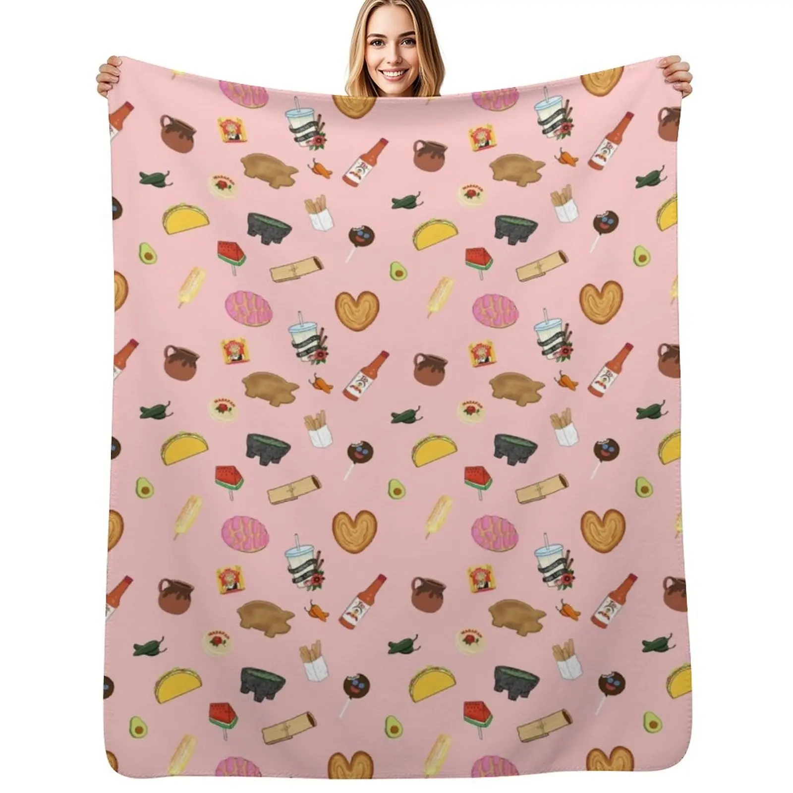 Manta Antojitos Rosa, Manta Cómoda y de Fácil Cuidado para Sofá