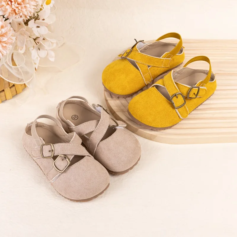 Summer Trend Children Simple Flat Sandals 2026 New Toes-covered Kids Causal Sandals Non-slip School Girl Fashion Beach Sandals