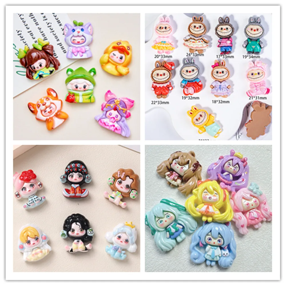 

100pcs Kawaii Cute Princess Girl Resin Flatback Cabochon for Hair Bow hair clip Scrapbook DIY Decoration Accessories