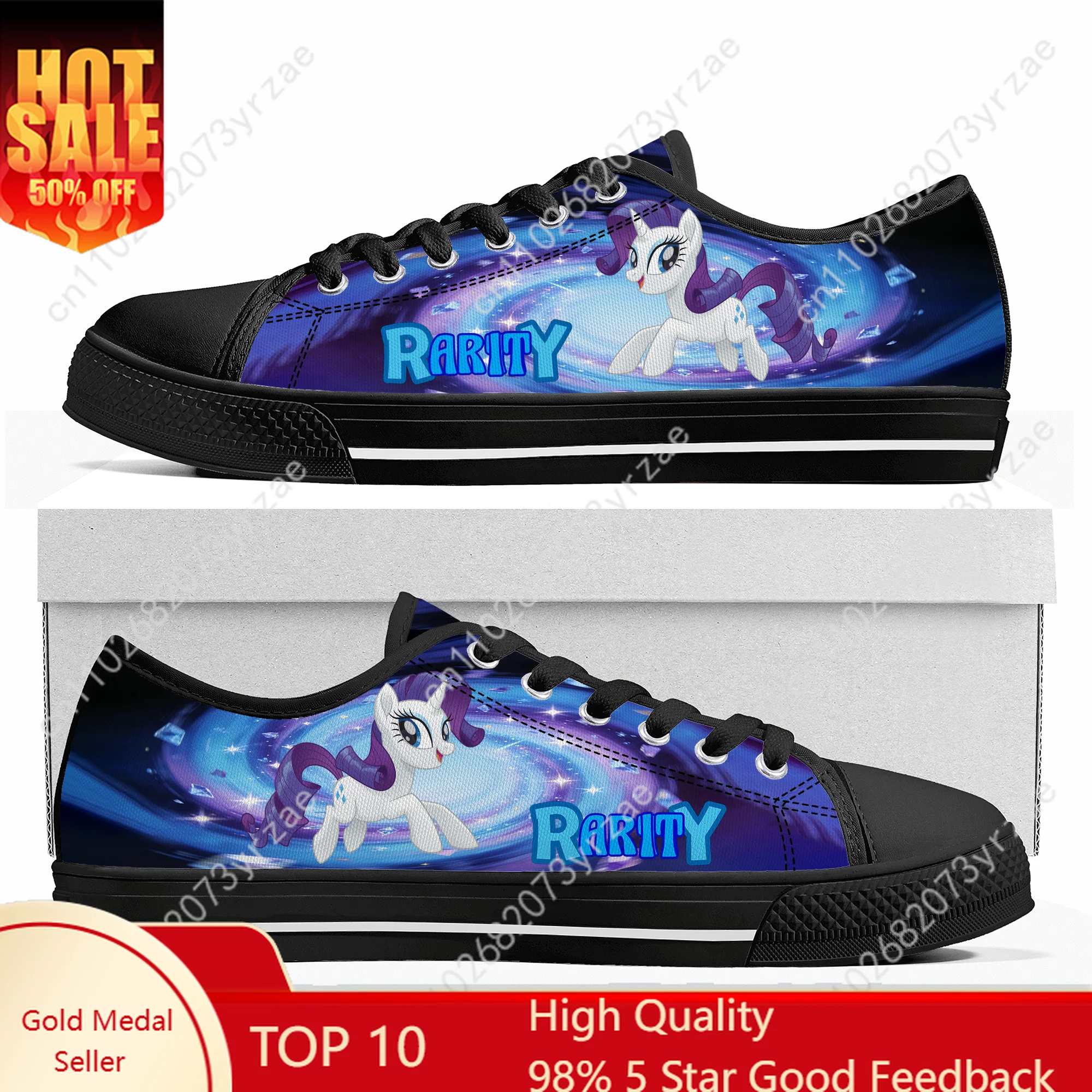 

Rarity Low Top Flats Sneakers Man Woman Shoes My Little Pony Friendship Is Magic Fashion Custom Shoe Cosplay Footwear