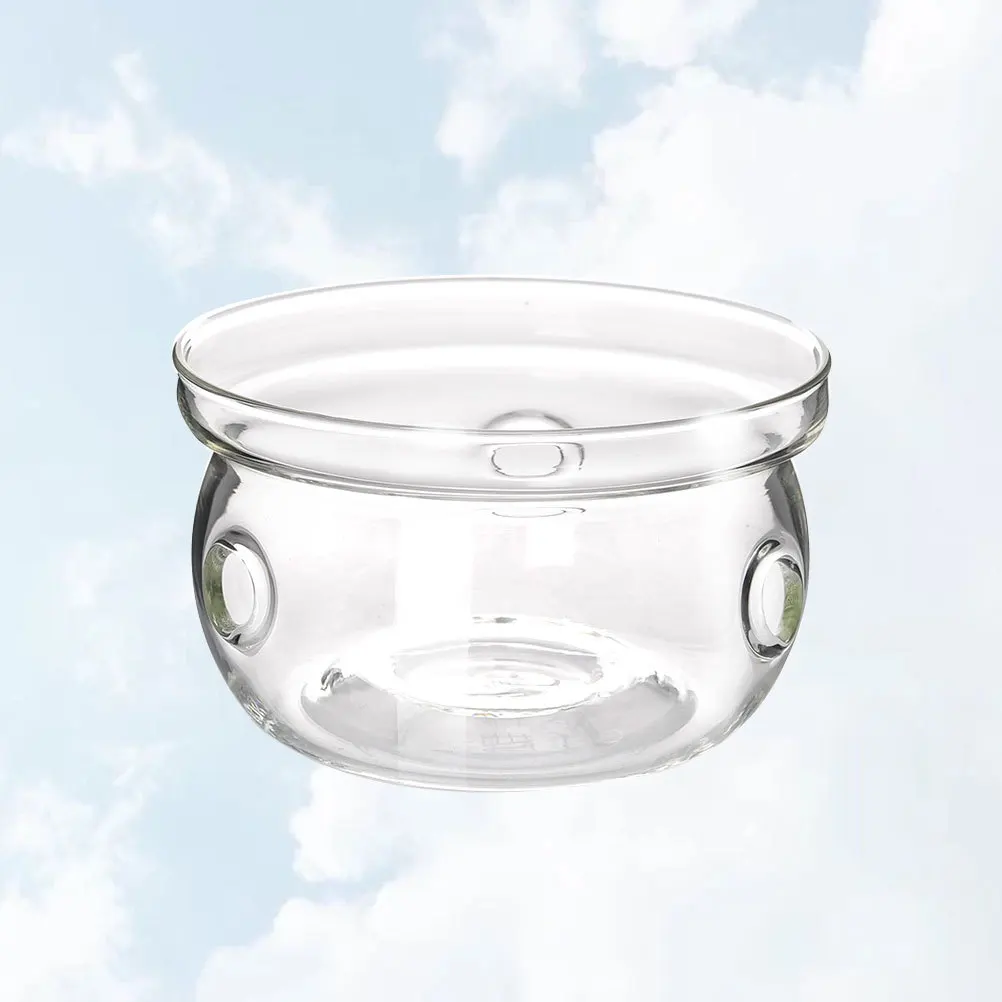 

1Pcs Stylish Glass Base for Tea Pot Heating Preservation Functional Insulated Furnace Transparent Heat Resistant Home Kitchen