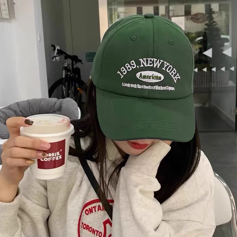 الرجال والنساء قبعات البيسبول قابل للتعديل عادية مطرزة 1989 نيويورك الأمريكية القطن قبعات للحماية من الشمس للجنسين بلون قبعات لا تغطي الرأس بالكامل #6