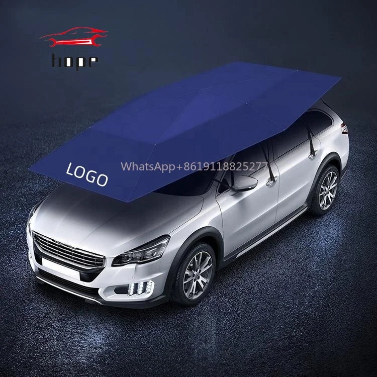 4.2m 4.8m 5.2m UV protection automatic folding sun shade covering roof car cover umbrella sunshade with remote