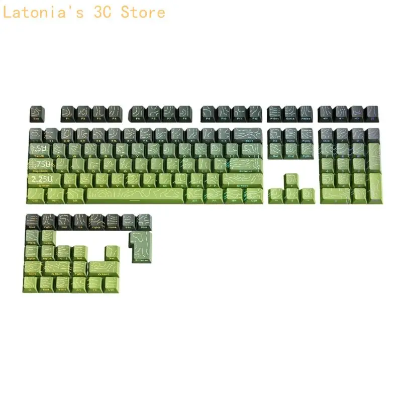 97-Tasten, seitlich bedruckte Tastenkappen, professionelle PBT-Konturlinien, OEM-Höhen-Upgrades für mechanische PC-Tastaturen – Detail 5