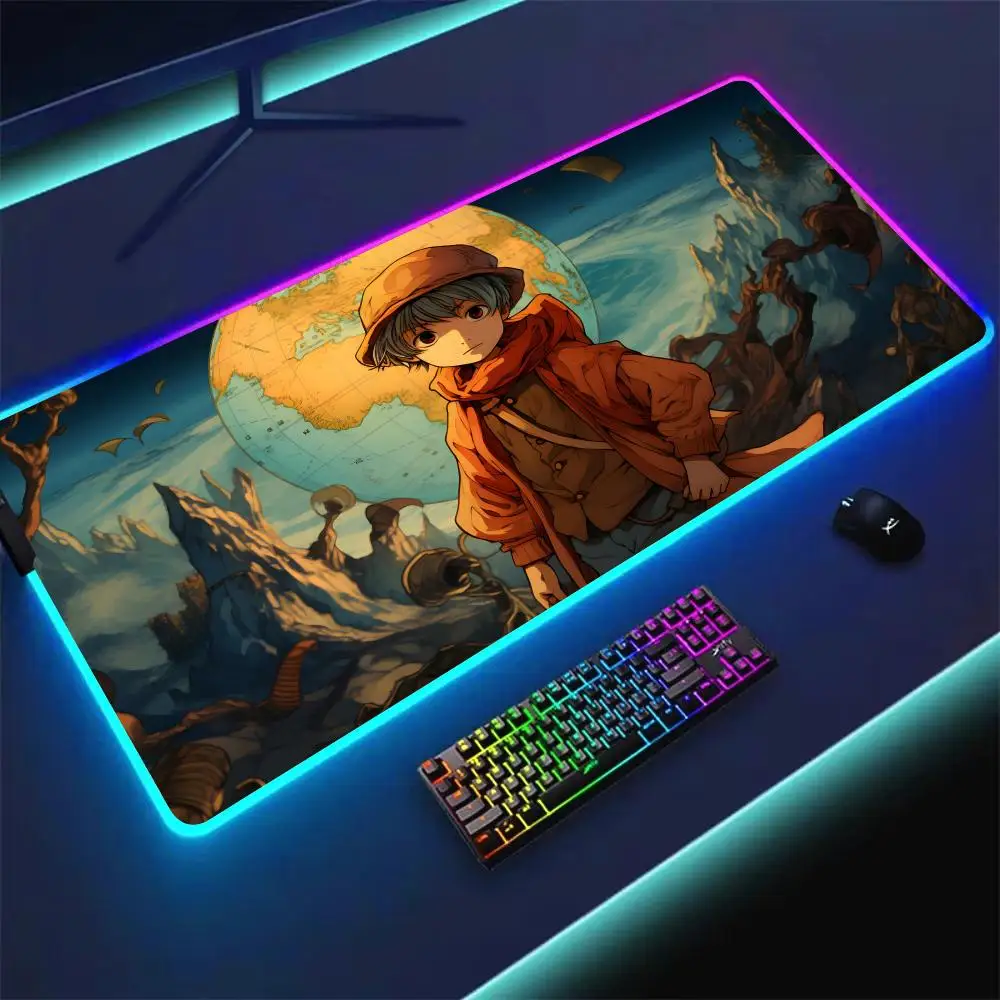

RGB коврик для мыши Digital art adventurer игровой коврик резиновый противоскользящий настольный коврик со светодиодной подсветкой игровая клавиатура коврик для мыши геймер аксессуары для ПК
