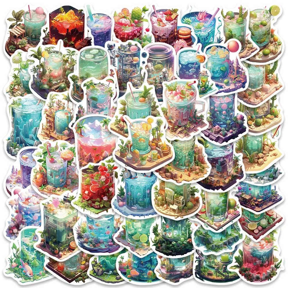 

50pcs Cute Cartoon Fantasy Cup's World Anime Stickers For Luggage Laptop Guitar Skateboard Waterproof Graffiti Vinyl Decals