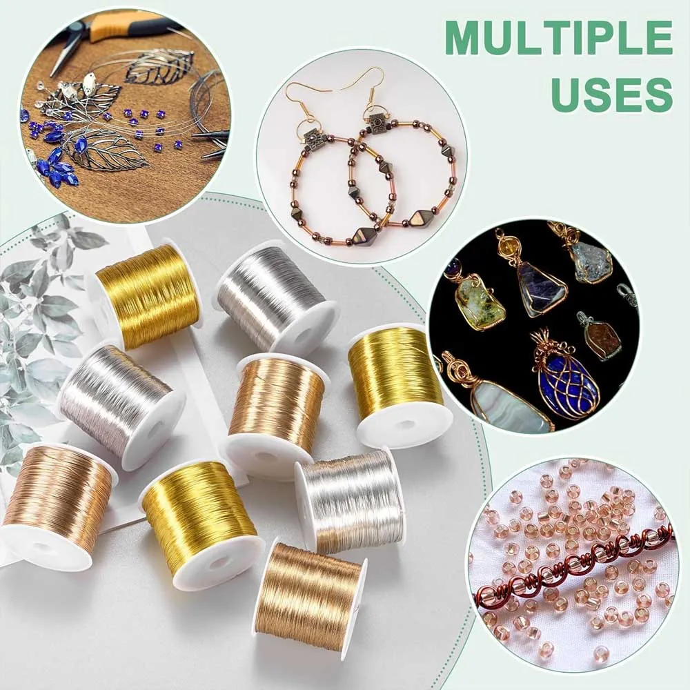 0.3-1.0 مللي متر مجوهرات الأسلاك النحاسية 100 جرام/م تشويه مقاومة مجوهرات الديكور سلك ل سوار القلائد الحرفية مستلزمات صناعة المجوهرات