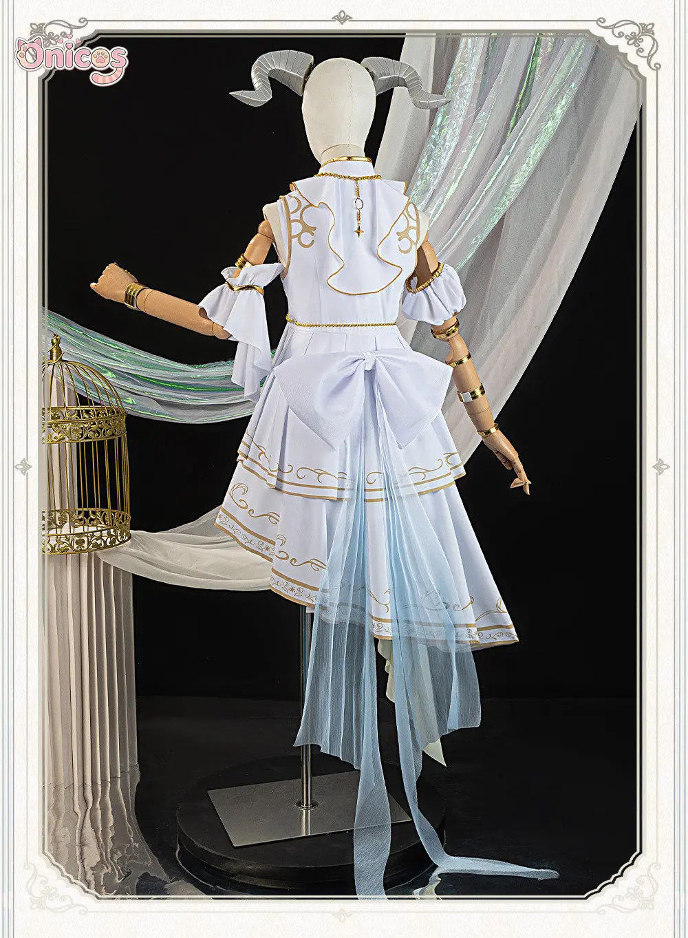 

Tenma Saki Anime PJSK Cosplay Costume New Gorgeous Dress Necklace Props Halloween Carnival Girl Sweet Lolita Uniform Onicos