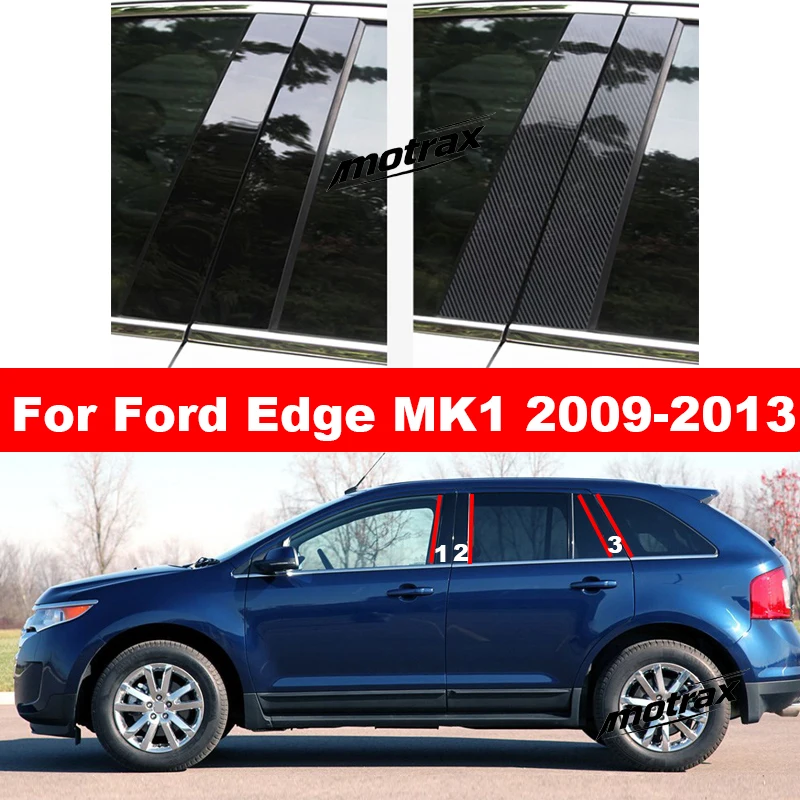 Car Window Decorative Cover Center Film Pillar B C Pillar Sticker Accessories for Ford Edge MK1 2009 2010 2011 2012 2013