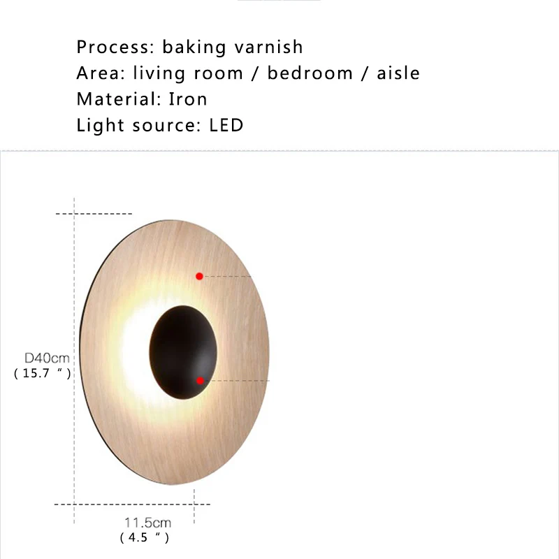 라운드 북유럽 벽 LED 램프 모던 패션 알루미늄 벽 스콘스 조명, 홈 장식, 침실 크리에이티브 벽 조명, 새로운 디자인