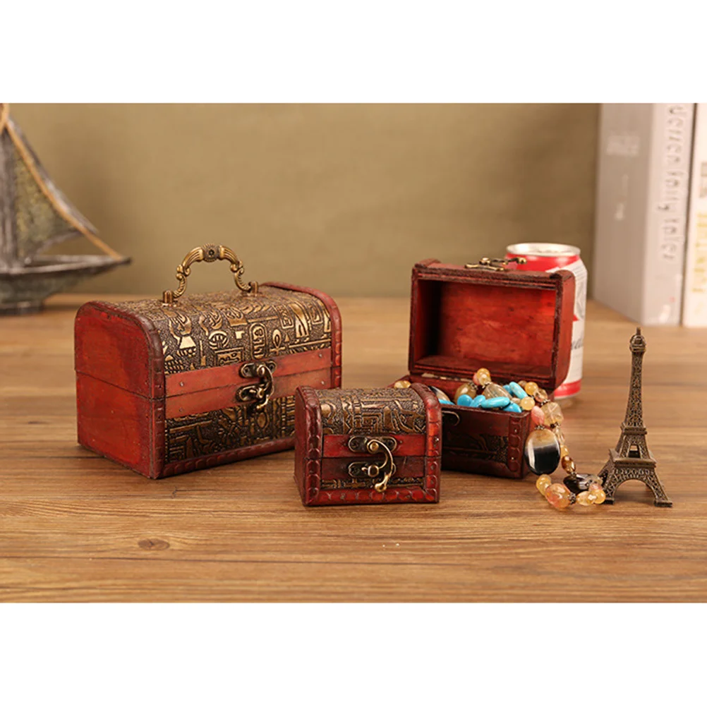 2 قطعة صندوق مجوهرات خشبي خمر قابل للقفل التخزين المنظم للأساور القلائد أقراط دبابيس مقاطع الشعر هدية صندوق ماكياج