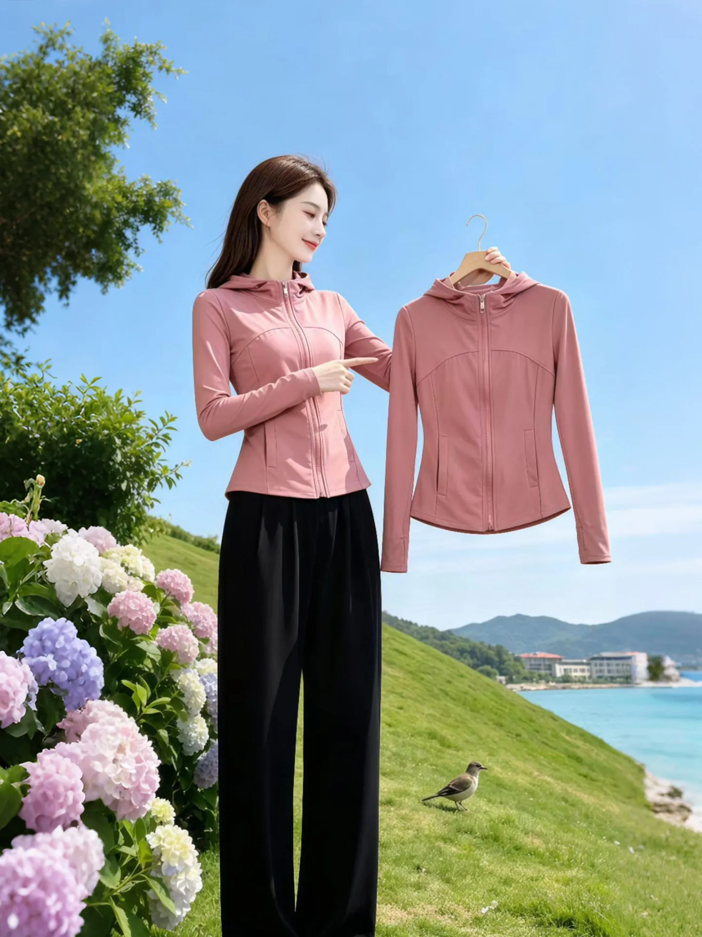 

Women's Summer New 2026 UV Protection Ice Silk Quick Dry Hooded Jacket Fashionable All-Match Short Outerwear Commute Style Sl...