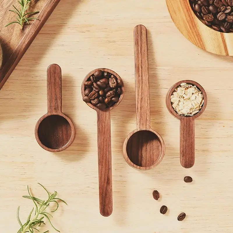 Wooden Scoops For Canisters Black Walnut Wooden Coffee Spoon Coffee Spoon With Firm Grip Measuring Spoons Eco-friendly Wooden