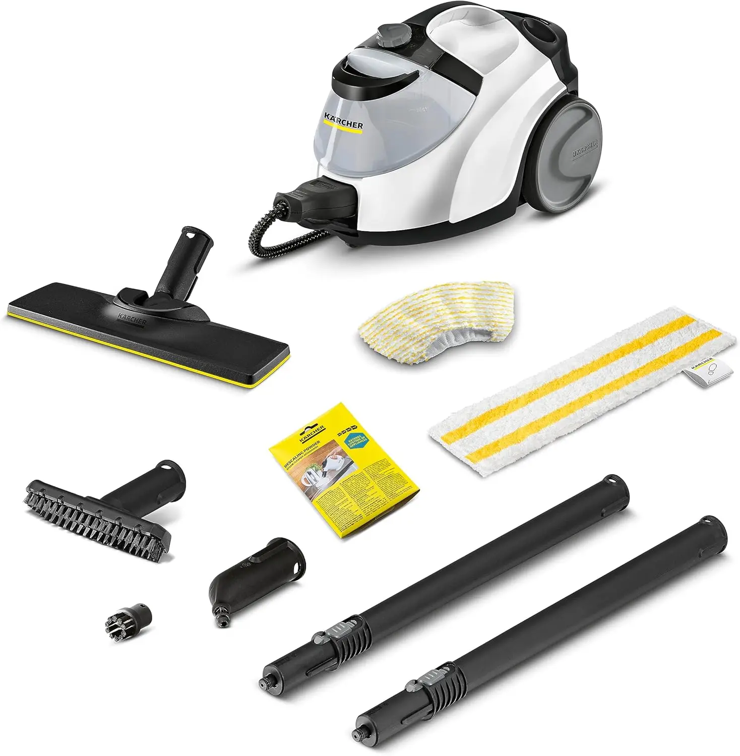 SC 5 EasyFix steam cleaner with VapoHydro function, steam pressure: 4.2 bar, heating time: 3 min. Surface: approx. 150 m