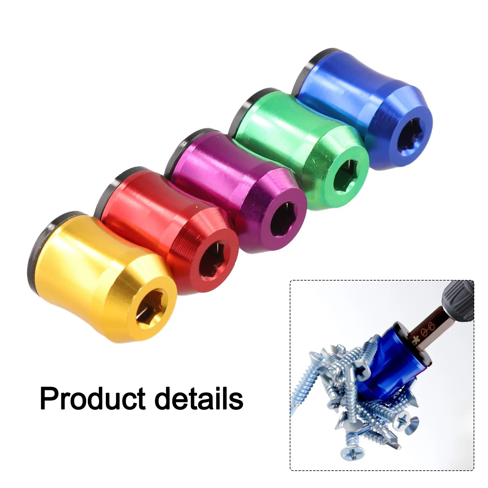 1/5PCS Drill Head Screwdriver Bit   For Ring Magnetizer For Electric Screw Bit Aluminum Alloy Magnetic Enhancer Tool