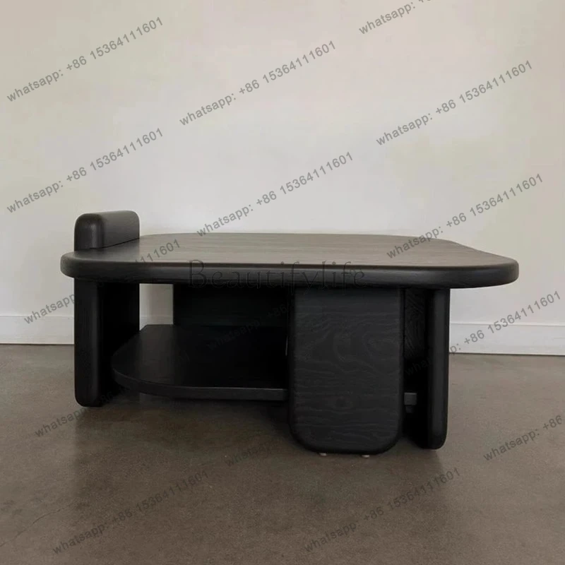 ld25 FTavolino cuadrado italiano di lusso leggero en legno massello retro en noce stile medio e antico soggiorno piccolomavera