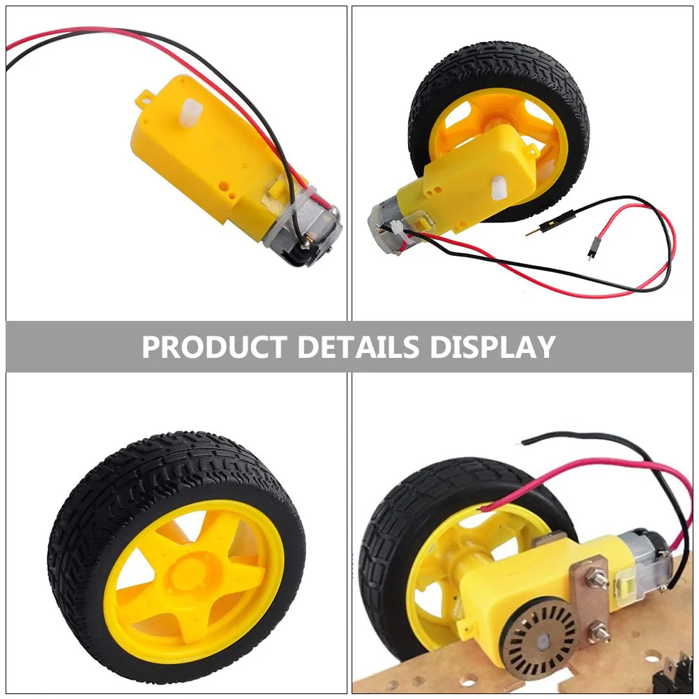 1 set Motoriduttore 3V-6V Piccolo Doppio Albero Giallo per Robot Fai da Te Auto Giocattoli Serrature Elettroniche Strumenti Attrezzature Medicinali