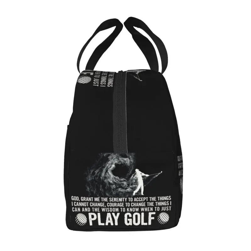 Custom Funny Golf Quote Lunch Bag Women Cooler Warm Insulated Lunch Container Box for Kids School Work Food Picnic Tote Bags