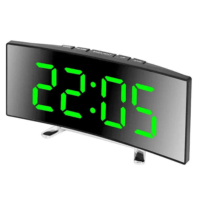 Dernière horloge numérique LED réveil chambre horloge de bureau électronique avec affichage de la température luminosité réglable 12/24 heures