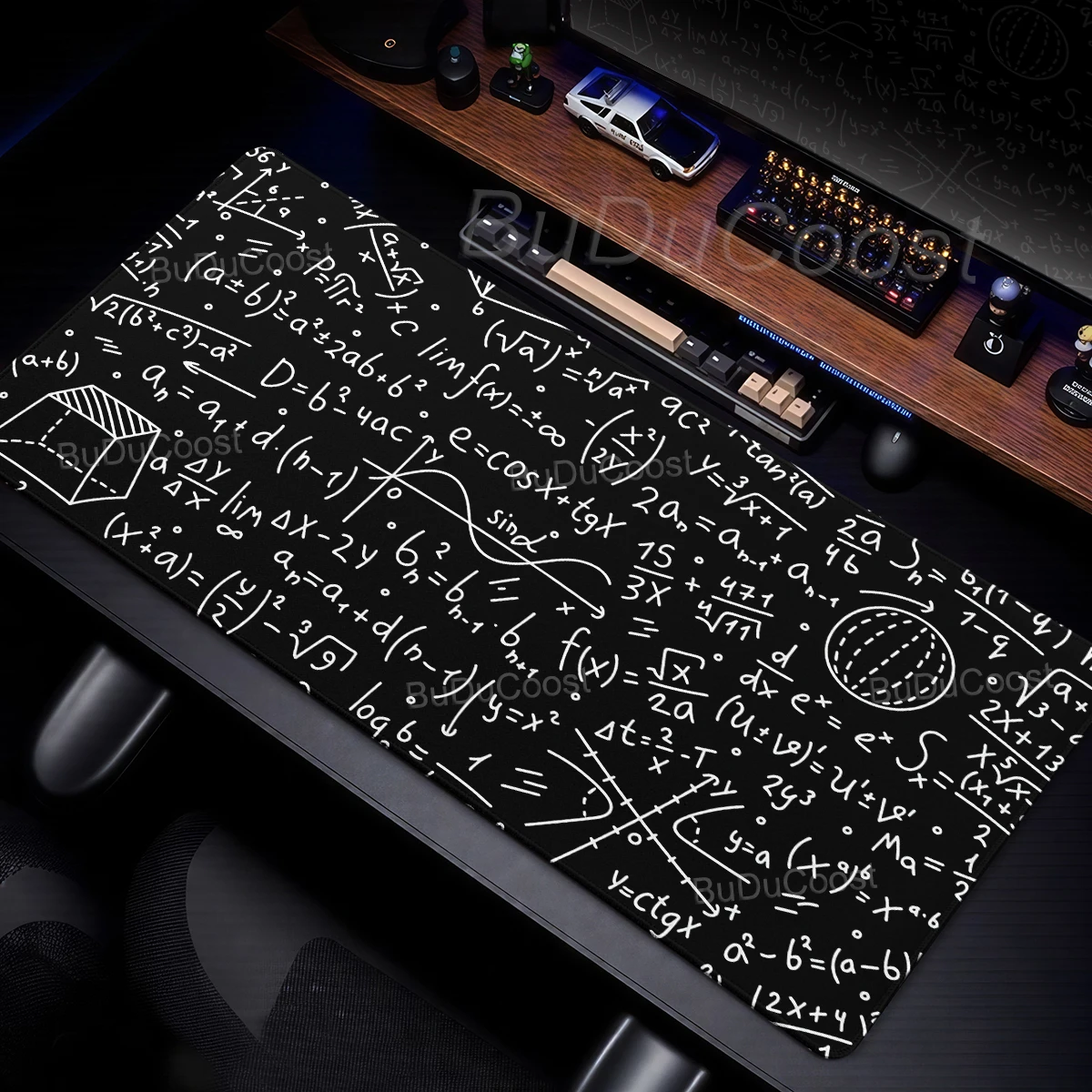 Black White Mouse Pad Science Math Formula Desk Mat Gaming Keyboard Extended Mats Gamer Laptop Non-Slip Pads Office Accessories