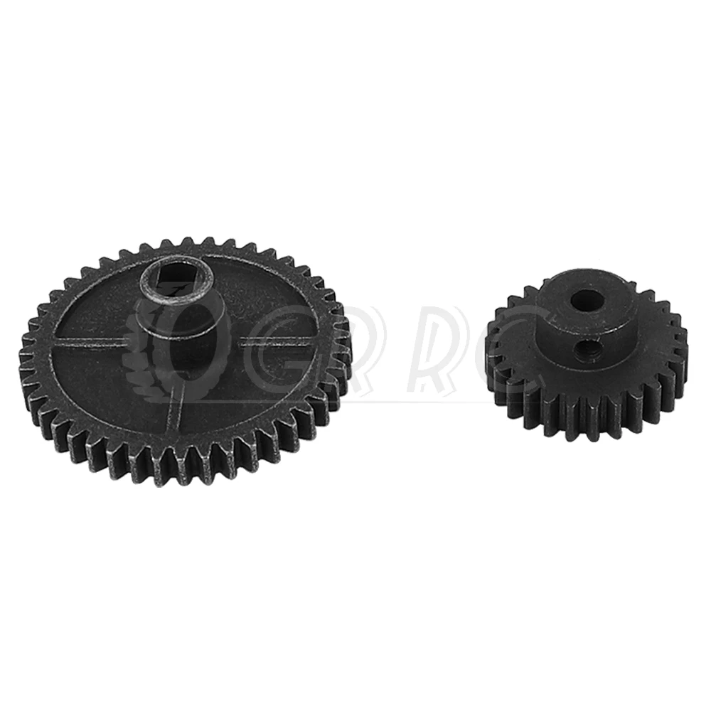 2Pcs/set 44T/27T Decelerate Steel Gear+Motor Gear for Wltoys 144001 124016 124017 124018 124019 RC Car Replacement Parts