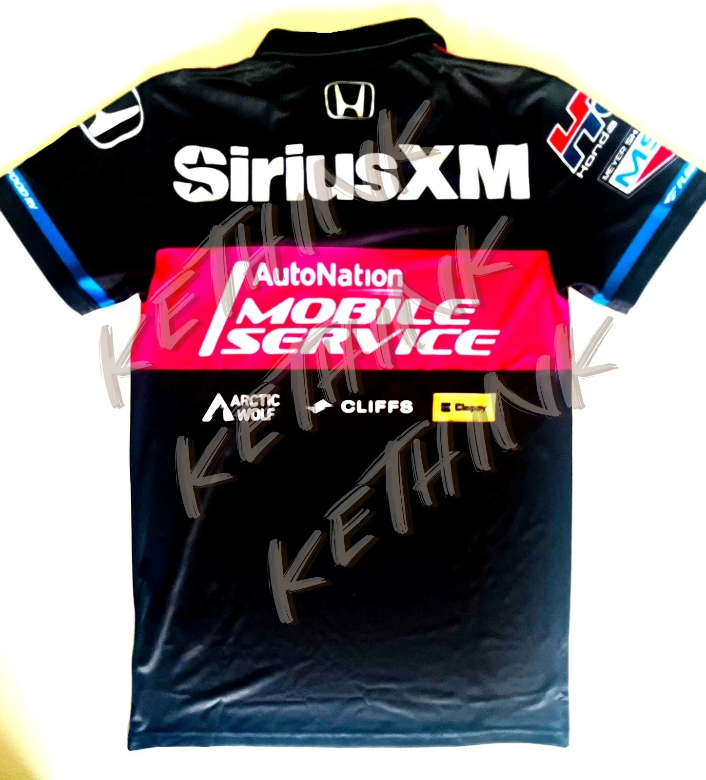 

Eric Church MSR Meyer Shank Racing Crew Shirt & Hat Iowa Speedway Honda Мужская рубашка поло Локомотив Team Racing с коротким рукавом ﻿