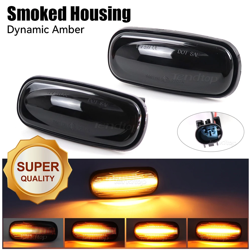 Dynamic Amber Blinker LED Fender Side Marker Turn Signal Light for Land Rover Defender Freelander  Discovery 2