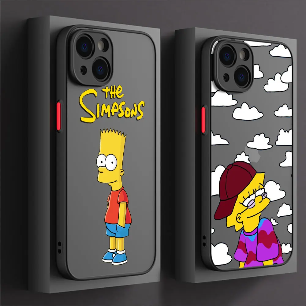 Funda mate para Apple iPhone, protector de teléfono con diseño de Homer Jay Los Simpsons, 11 SE, 14, XS, 15 Plus, 7, XR, 6S, 13, 14 Pro Max, 8, 12