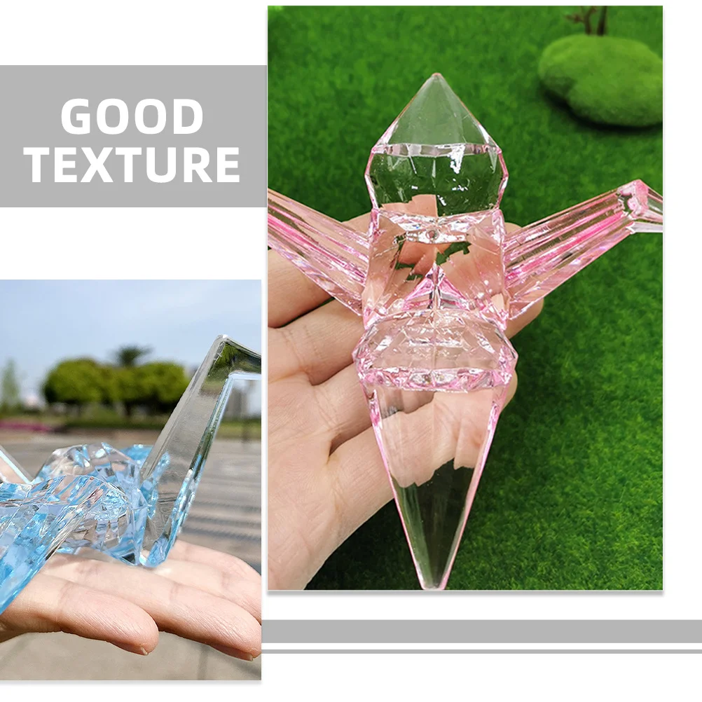

3pcs Acrylic Origami Crane Clear Colored 3D Decoration For Kids Birthday Gift Holiday Party Supplies Home Decor Bird