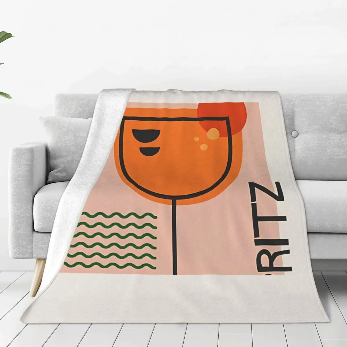 Aperols Spritz Blanket Warm Novelty Plush Bedding Throws For Couch Chair Sofa Bed Airplane Travel Flannel Bedspread Bed Cover