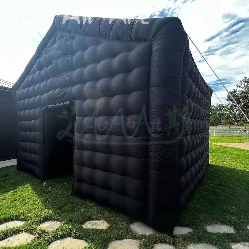 Personnalisé noir grand Pop up Portable Led éclairage discothèque fête événement Disco air tente Mobile boîte de nuit tente gonflable